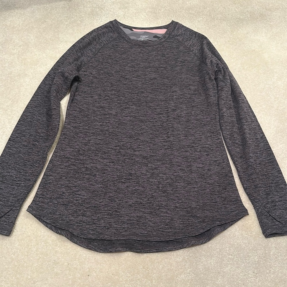 New without tags climate right gray silky long sleeve shirt